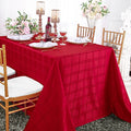 90"x132" Seamless Rectangular Plaid Jacquard Polyester Tablecloth - Apple Red (1pc)