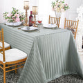 90"x132" Seamless Rectangular Striped Jacquard Polyester Tablecloth - Silver (1pc)