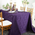 90"x156" Seamless Rectangular Marquis Damask Jacquard Polyester Tablecloth - Eggplant (1pc)