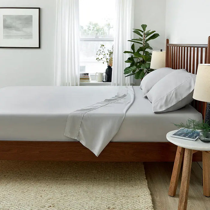 Lifestyle of ARCTIC AIRE•MAX Sheet Set shown in Silver #choose-your-color_silver
