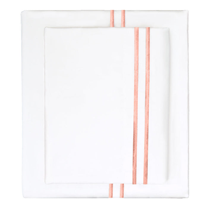 Coral Lines Embroidered Sheet Set (Fitted, Flat, & Pillow Cases)