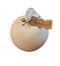 Dekorativer Dolomit-Apfel von Goldbach – stilvolle Raumdeko in Weiß/Gold