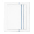 French Blue Lines Embroidered Sheet Set (Fitted, Flat, & Pillow Cases)