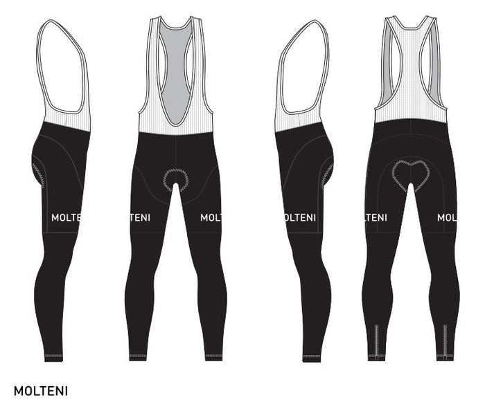 Lange Wielerbroek Molteni Zwart - REDTED