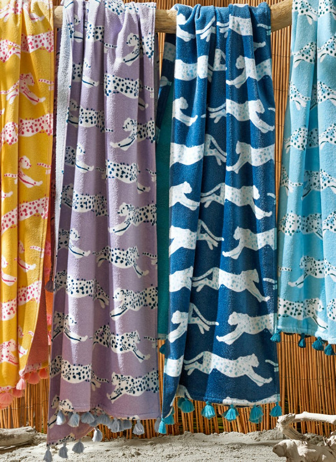 Leaping Leopard Beach Towel
