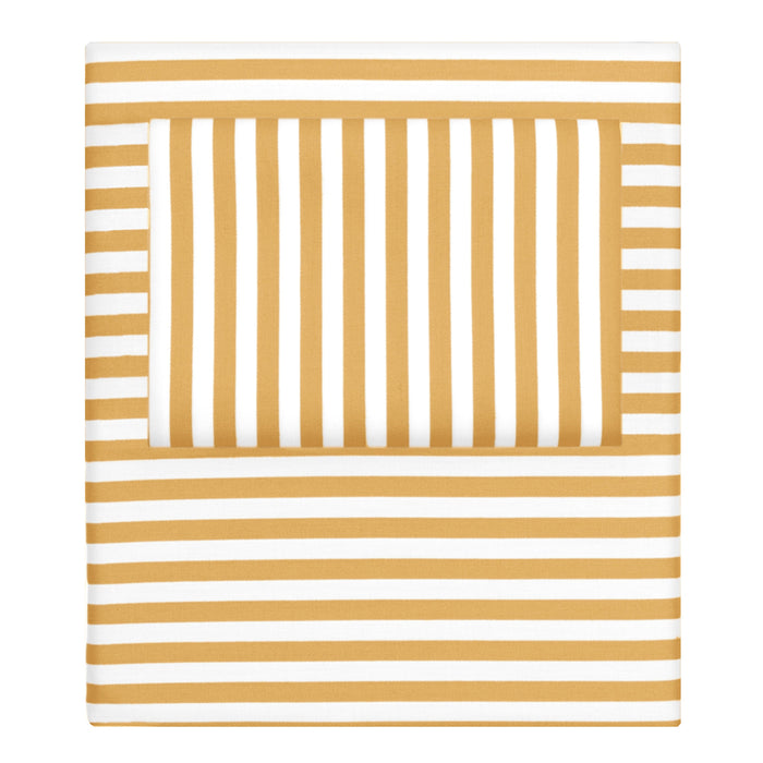 Ochre Striped Fitted Sheet
