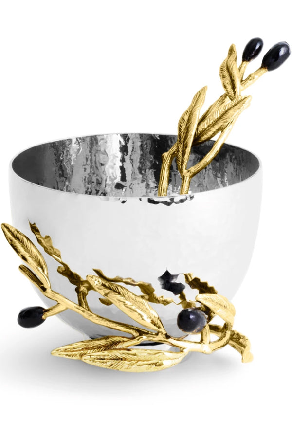Olive Branch Nut Dish with Spoon