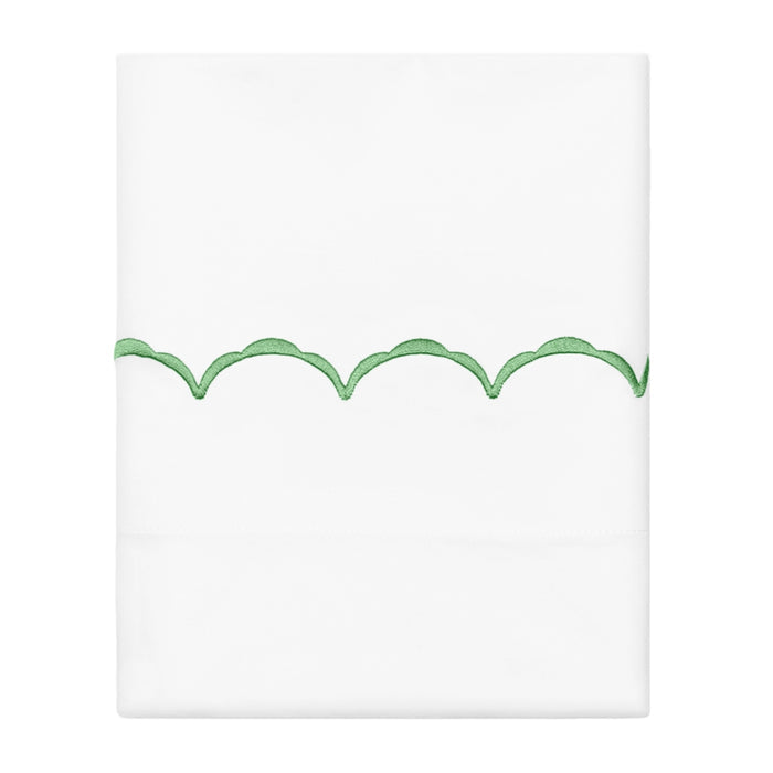 Palm Green Wavelet Embroidered Pillowcase Pair