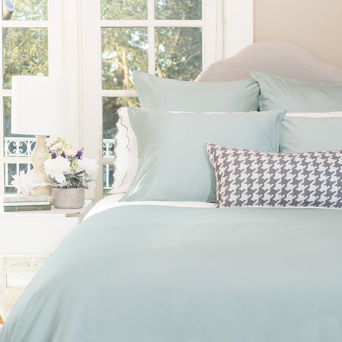 Porcelain Green Flange Euro Sham