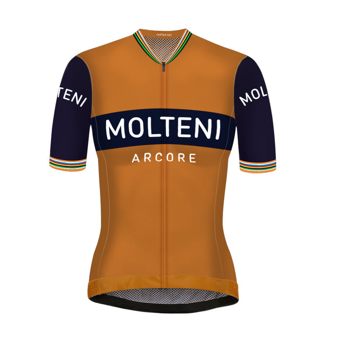 Retro Dames Wielershirt Molteni Oranje - Gruppo Sportivo