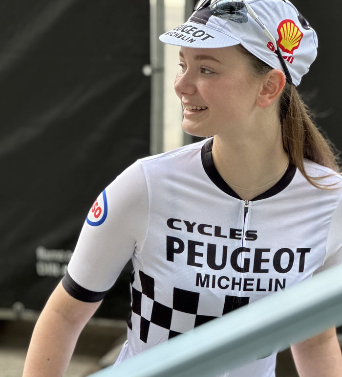 Retro Dames Wielershirt Peugeot Wit - Gruppo Sportivo