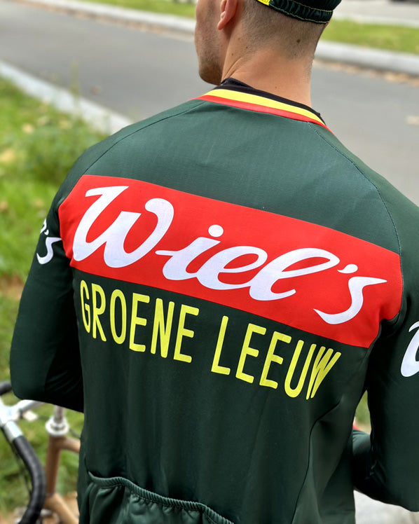 Retro Wielerjack (fleece) Wiel's Groene Leeuw - Rood/Groen REDTED