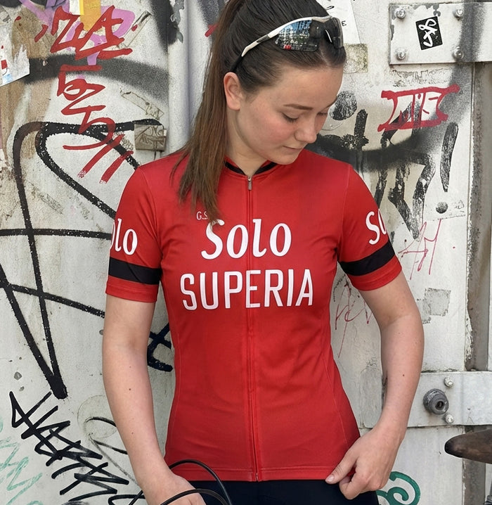 Retro Wielershirt Dames Solo Superia - Rood Gruppo Sportivo