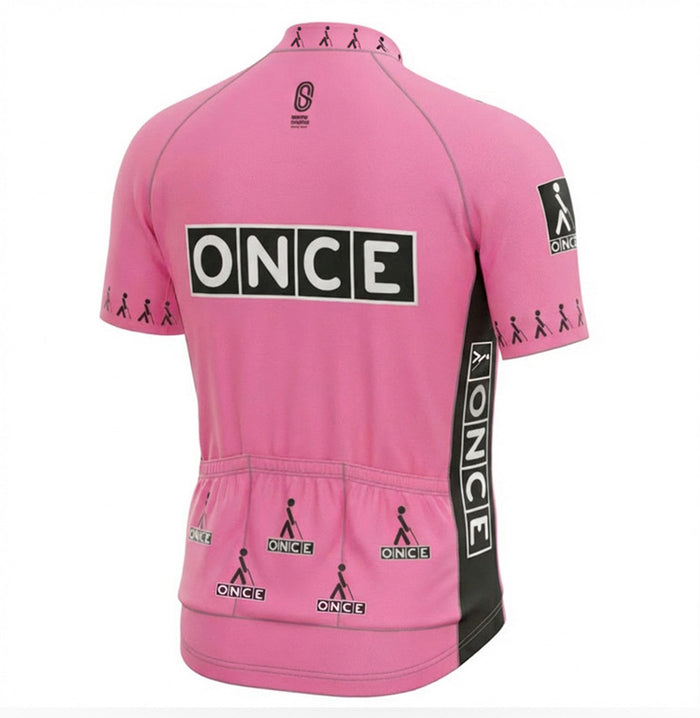 Retro Wielershirt ONCE - Roze Gruppo Sportivo