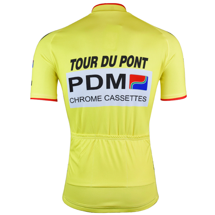 2017-PDM-NIEUWE-zomer-geel-wit-korte-mouw-fietsen-jersey-herenkleding-dragen-Retro-pro-team-fietsen