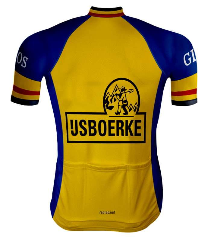 Retro Wielertenue IJsboerke Warncke geel - REDTED