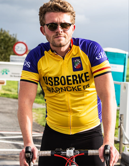 Retro Wielertenue IJsboerke Warncke geel - REDTED