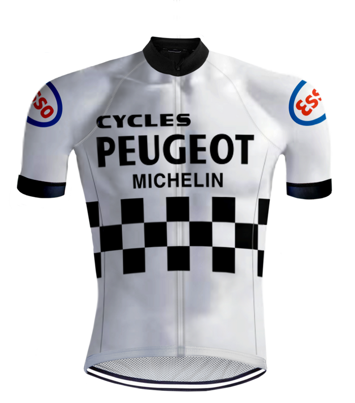 Retro Wielertenue Peugeot Wit/Zwart - REDTED