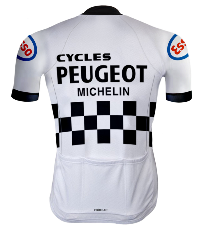Retro Wielertenue Peugeot Wit/Zwart - REDTED