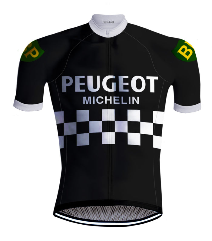 Retro Wielertenue Peugeot Zwart/Wit - REDTED