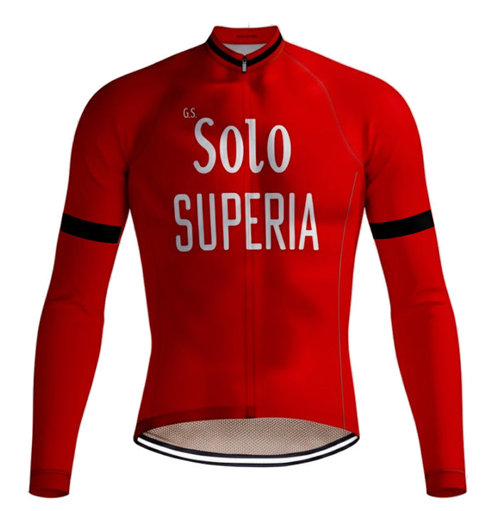 Retro Winter Wielerjack (fleece) Solo Superia - Rood REDTED