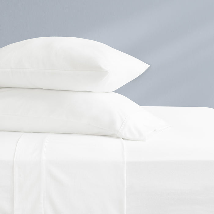Soft White Flannel Fitted Sheet