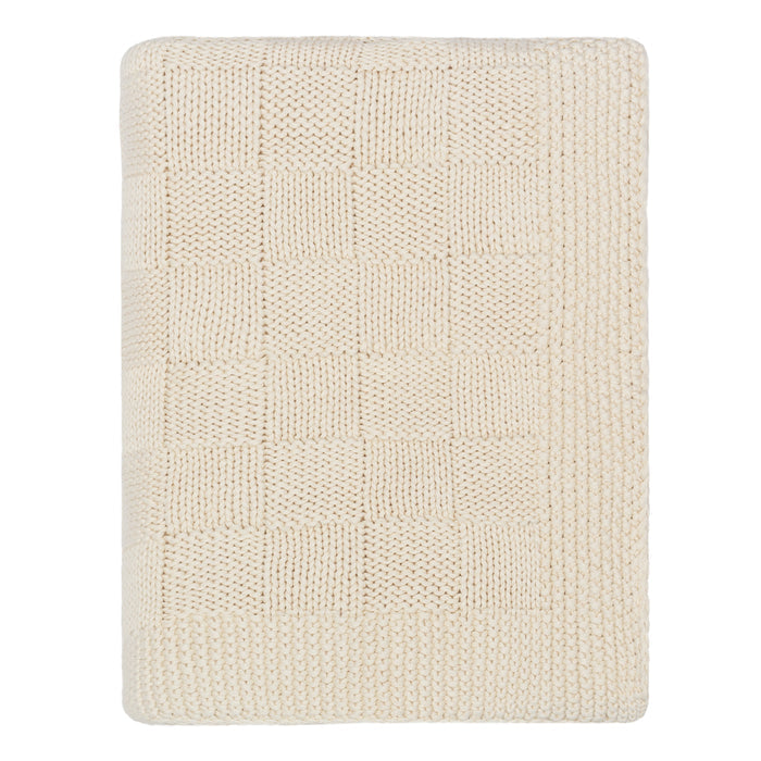 The Cream Checkered Box Throw