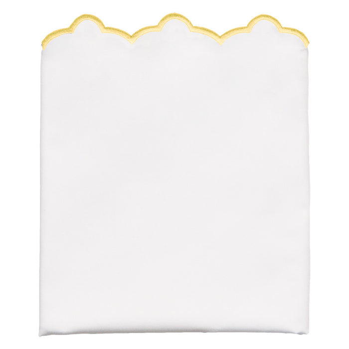 Yellow Scalloped Embroidered Pillowcase Pair